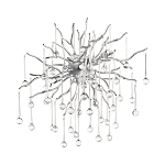 Бра с лучеобразным основанием и подвесками из прозрачного стекла в виде длинных капель Droplet Chandelier варинант исполнения - 7 | Loft Concept в Саратове