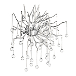 Бра с лучеобразным основанием и подвесками из прозрачного стекла в виде длинных капель Droplet Chandelier варинант исполнения - 9 | Loft Concept в Саратове