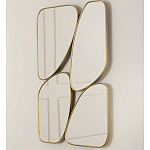 Зеркало в ассиметричной раме золотистого цвета Chaotic варинант исполнения - 1 | Loft Concept в Саратове