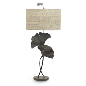 Настольная лампа в виде сплетенных листьев реликтового растения гинкго Palecek (USA)