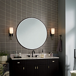  Бра с прямоугольным черным основанием и белым матовым цилиндрическим плафоном Kichler варинант исполнения - 6 | Loft Concept в Саратове