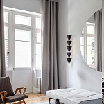 Подвесной светильник светодиодный в виде ряда черных металлических конусов  Herringbone варинант исполнения - 6 | Loft Concept в Саратове