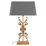 Настольная лампа на ажурном чугунном основании с серым абажуром Openwork Lamp варинант исполнения - 1 | Loft Concept в Саратове