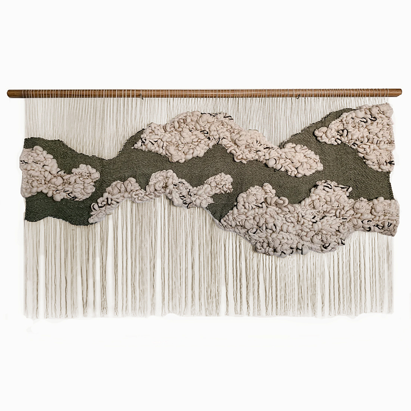 Большой дизайнерский Гобелен Tapestry Misty Morning II Белый Коричневый в Саратове | Loft Concept 