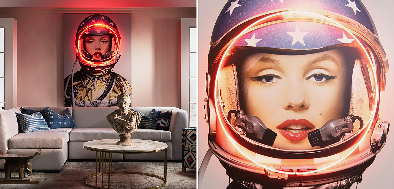 Неоновый постер Мерлин Монро в Скафандре Space Girl Marilyn Неоновый постер Мерлин Монро в Скафандре Space Girl Marilyn - Loft-Concept в Саратове