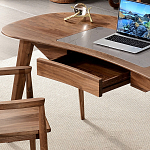 Стол рабочий округлой формы с ящиком  Working Moonnut Table варинант исполнения - 5 | Loft Concept в Саратове