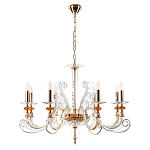 Люстра с 8-ю лампочками и изогнутыми прозрачными элементами из стекла Twisted Glass Candles Chandelier варинант исполнения - 2 | Loft Concept в Саратове