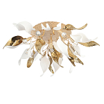 Люстра потолочная с декоративными белыми и золотистыми листьями Wintery flovers варинант исполнения - 2 | Loft Concept в Саратове
