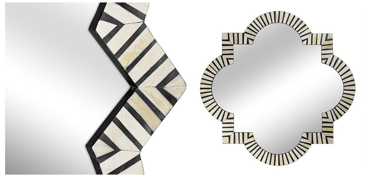 Зеркало Bone Inlay Mirror black and white Зеркало Bone Inlay Mirror black and white - Loft-Concept в Саратове