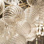 Люстра подвесная с рифлёными стеклянными шарами в форме воздушного облака Berries Chandelier варинант исполнения - 5 | Loft Concept в Саратове