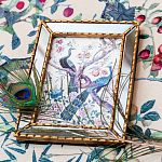 Постер в зеркальной раме в стиле шинуазри Chinoiserie Imperial Garden Peacocks on a Tree Poster варинант исполнения - 3 | Loft Concept в Саратове