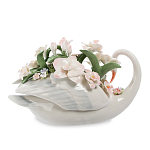 Статуэтка фарфоровая Лебедь с цветами Charming Statuette варинант исполнения - 1 | Loft Concept в Саратове