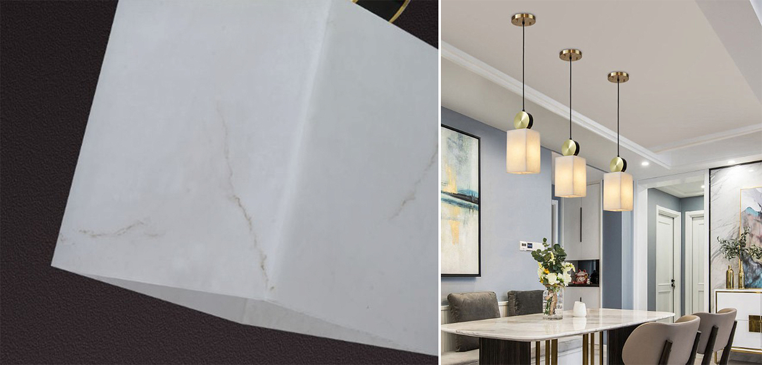 Подвесной светильник с прямоугольным мраморным плафоном Rectangular Marble Shade Подвесной светильник с прямоугольным мраморным плафоном Rectangular Marble Shade - Loft-Concept в Саратове