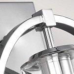 Бра цвета хром с круглой рамой и цилиндрическим прозрачным стеклянным плафоном на прямоугольном основании Feiss варинант исполнения - 2 | Loft Concept в Саратове