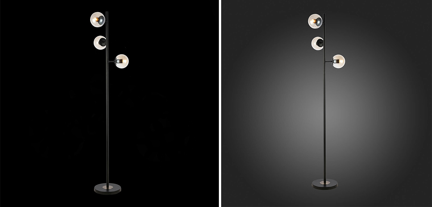Торшер Modo Floor Lamp Ambre Black Торшер Modo Floor Lamp Ambre Black - Loft-Concept в Саратове