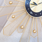 Часы настенные из металла в виде солнца с чёрным циферблатом Mirror Tower Clock варинант исполнения - 3 | Loft Concept в Саратове