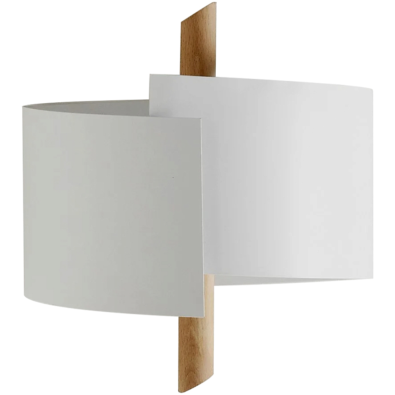 Бра из металла и дерева Ruell White Metal Wooden Wall Lamp Белый Древесина Бра из металла и дерева Ruell White Metal Wooden Wall Lamp Белый Древесина в Саратове | Loft Concept