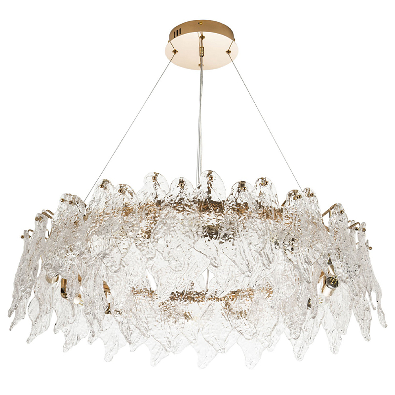 Люстра с декором из текстурированного стекла Textured Glass Chandelier 12 Золотой Прозрачное Стекло Люстра с декором из текстурированного стекла Textured Glass Chandelier 12 Золотой Прозрачное Стекло в Саратове | Loft Concept