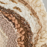 Овальный Современный Гобелен Абстракция в бежевых тонах Shallow варинант исполнения - 6 | Loft Concept в Саратове