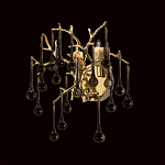 Бра в форме ветвей деревьев золотого цвета с прозрачными подвесками-каплями Droplet Bra варинант исполнения - 2 | Loft Concept в Саратове