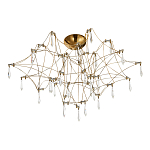 Потолочный светильник с тонкой металлической конструкцией цвета золото Quasar варинант исполнения - 2 | Loft Concept в Саратове