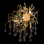 Бра с лучеобразным основанием и подвесками из прозрачного стекла в виде длинных капель Droplet Chandelier варинант исполнения - 6 | Loft Concept в Саратове