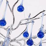 Люстра с синими стеклянными подвесками в форме капель FAIRYTREE Light варинант исполнения - 3 | Loft Concept в Саратове