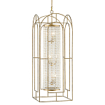 Люстра золотая с внутренним цилиндром из хрустальных бусин Romantic Lantern варинант исполнения - 2 | Loft Concept в Саратове