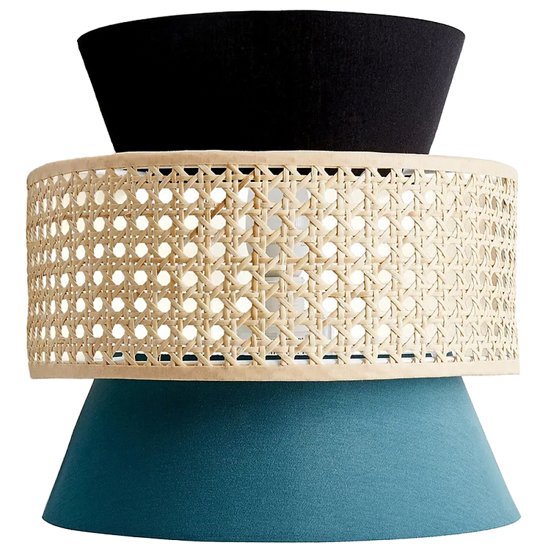 Бра с плетеным декором из ротанга Bonnie Wicker Blue Wall Lamp Морская синь Черный Бежевый Бра с плетеным декором из ротанга Bonnie Wicker Blue Wall Lamp Морская синь Черный Бежевый в Саратове | Loft Concept