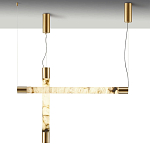 Подвесной светильник с цилиндрическим плафоном из алебастра PEARLS Suspension варинант исполнения - 3 | Loft Concept в Саратове