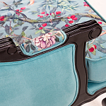 Трехместный диван из натурального бука бирюзовый с изображением птиц и цветов Turquoise Chinoiserie Garden Sofa варинант исполнения - 10 | Loft Concept в Саратове