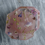 Шкатулка из эпоксидной смолы с цветами розовая Epoxy Resin Square Box Pink варинант исполнения - 6 | Loft Concept в Саратове