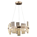 Люстра подвесная круглая с рифлёными прозрачными элементами и золотым основанием Aurea Vista варинант исполнения - 1 | Loft Concept в Саратове