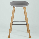 Барный стул на ножках из натурального дерева Boras Grey варинант исполнения - 3 | Loft Concept в Саратове