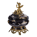 Шкатулка черного цвета с бронзовым ангелом Eden Garden варинант исполнения - 3 | Loft Concept в Саратове