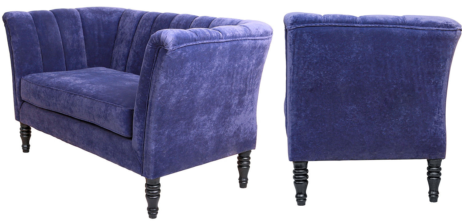 Диван Joffroi Sofa velour blue Диван Joffroi Sofa velour blue - Loft-Concept в Саратове