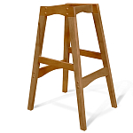 Барный стул со спинкой и подлокотниками на 4-х деревянных ножках Douglas Rhombus Черный Велюр варинант исполнения - 5 | Loft Concept в Саратове