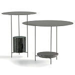 Дизайнерский круглый кофейный стол из металла с мраморным декором PANNA COTTA Coffee Table варинант исполнения - 7 | Loft Concept в Саратове