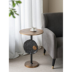 Столик приставной с абстрактным основанием и акцентом в виде золотистого диска Heavenly Space варинант исполнения - 7 | Loft Concept в Саратове