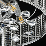 Люстра круглая на цепи цвета хром с прозрачными рельефными хрустальными пластинами Textured Glass Chandelier варинант исполнения - 7 | Loft Concept в Саратове