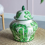 Ваза с зелёными листьями и крышкой Vase Green Leaves варинант исполнения - 6 | Loft Concept в Саратове