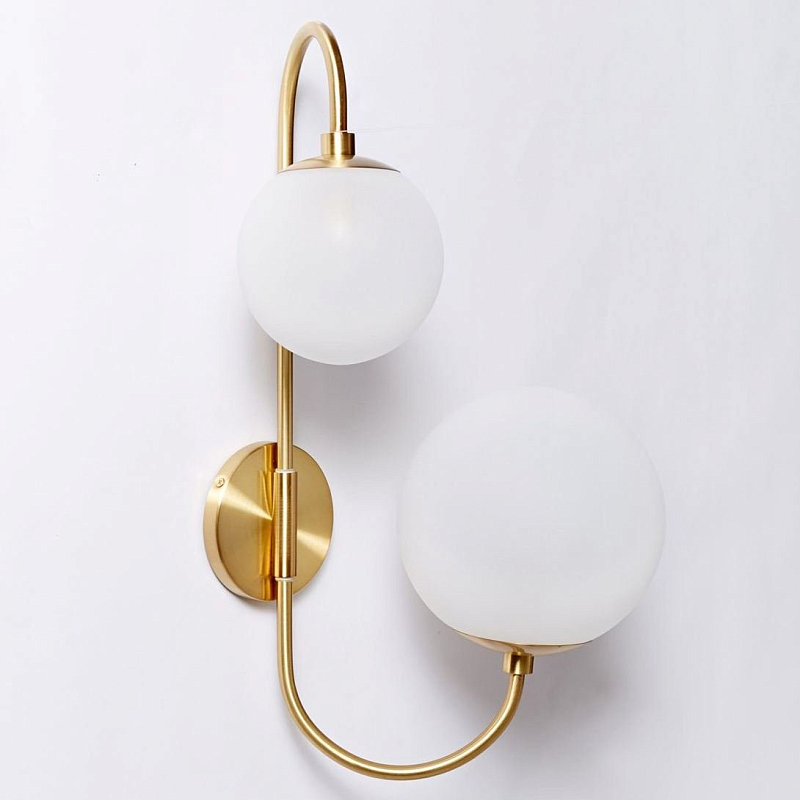 Бра Gooseneck Pelle wall Lamp Золотой Белый Бра Gooseneck Pelle wall Lamp Золотой Белый в Саратове | Loft Concept