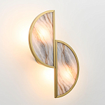 Бра с двумя полукруглыми плафонами из искусственного алебастра в бронзовой оправе Marbella варинант исполнения - 8 | Loft Concept в Саратове