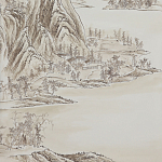 Обои ручная роспись A Thousand Li of Rivers and Mountains Special Colourway on Bleached White dyed silk 2 варинант исполнения - 1 | Loft Concept в Саратове