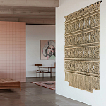 Панно на стену плетеное Макраме бежевый цвет  варинант исполнения - 4 | Loft Concept в Саратове