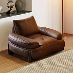 Кресло кожаное с деревянным каркасом Medieval Furniture варинант исполнения - 1 | Loft Concept в Саратове