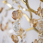 Бра золотого цвета с ветвями и прозрачными хрустальнымих подвесками Droplet Chandelier варинант исполнения - 4 | Loft Concept в Саратове