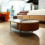 Дизайнерский журнальный стол овальной формы с открывающейся столешницей Caleb Coffee Table варинант исполнения - 2 | Loft Concept в Саратове