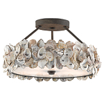 Потолочный светильник круглый с абажуром из устричных раковин Sea Ravens варинант исполнения - 2 | Loft Concept в Саратове