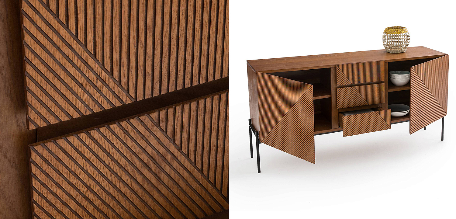 Комод с геометрическим рисунком Anders Chest of drawers с 3-мя ящиками и 2-мя дверцами Комод с геометрическим рисунком Anders Chest of drawers с 3-мя ящиками и 2-мя дверцами - Loft-Concept в Саратове